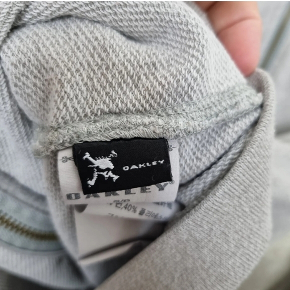 Oakley Hoodie Mens Medium Grey Full Zip Cotton Jersey - Picture 9 of 11